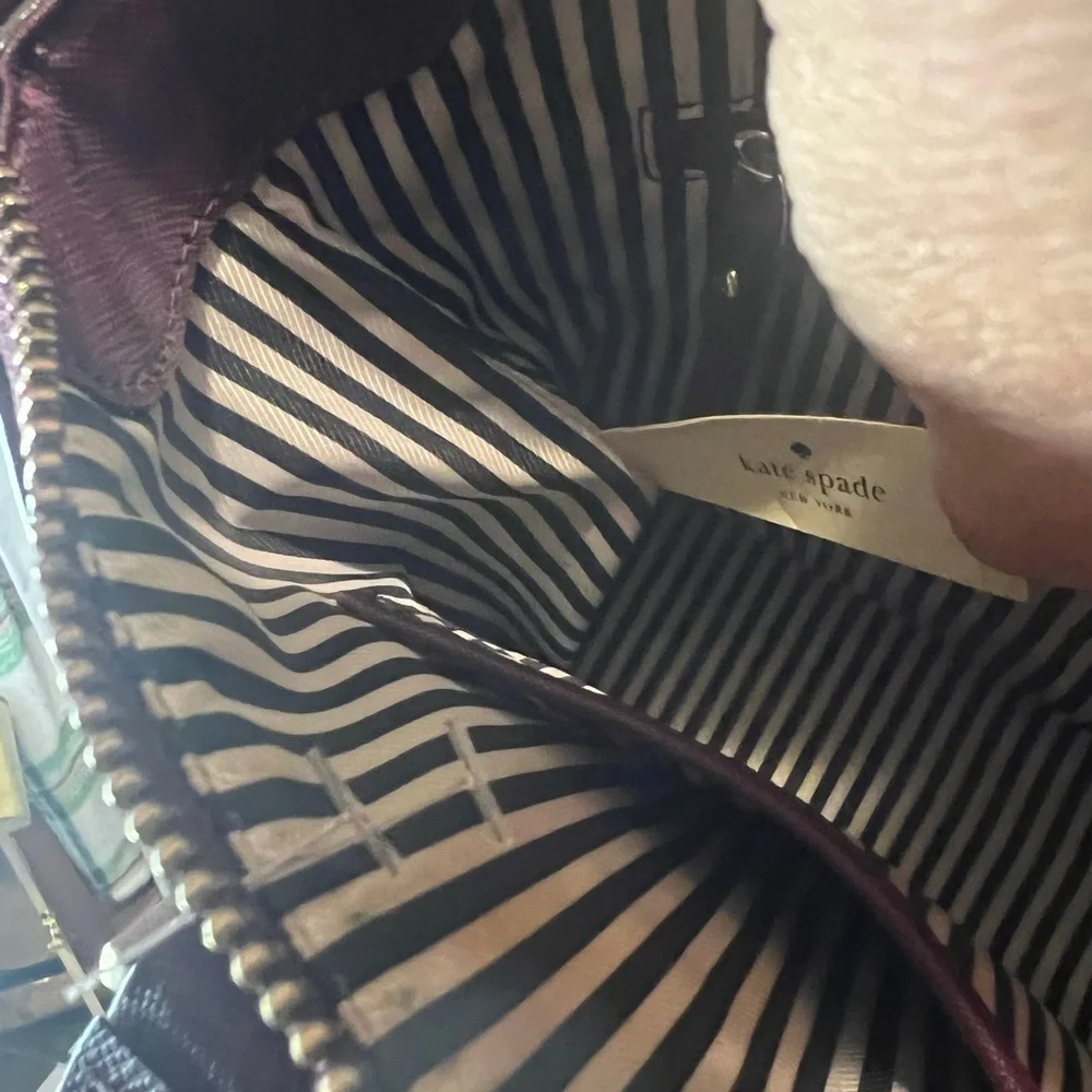 Kate Spade Maroon Cameron Street Lucie Perforated Tote Bag - Picture 11 of 11